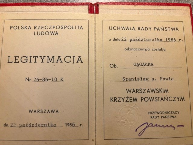 Award certificate